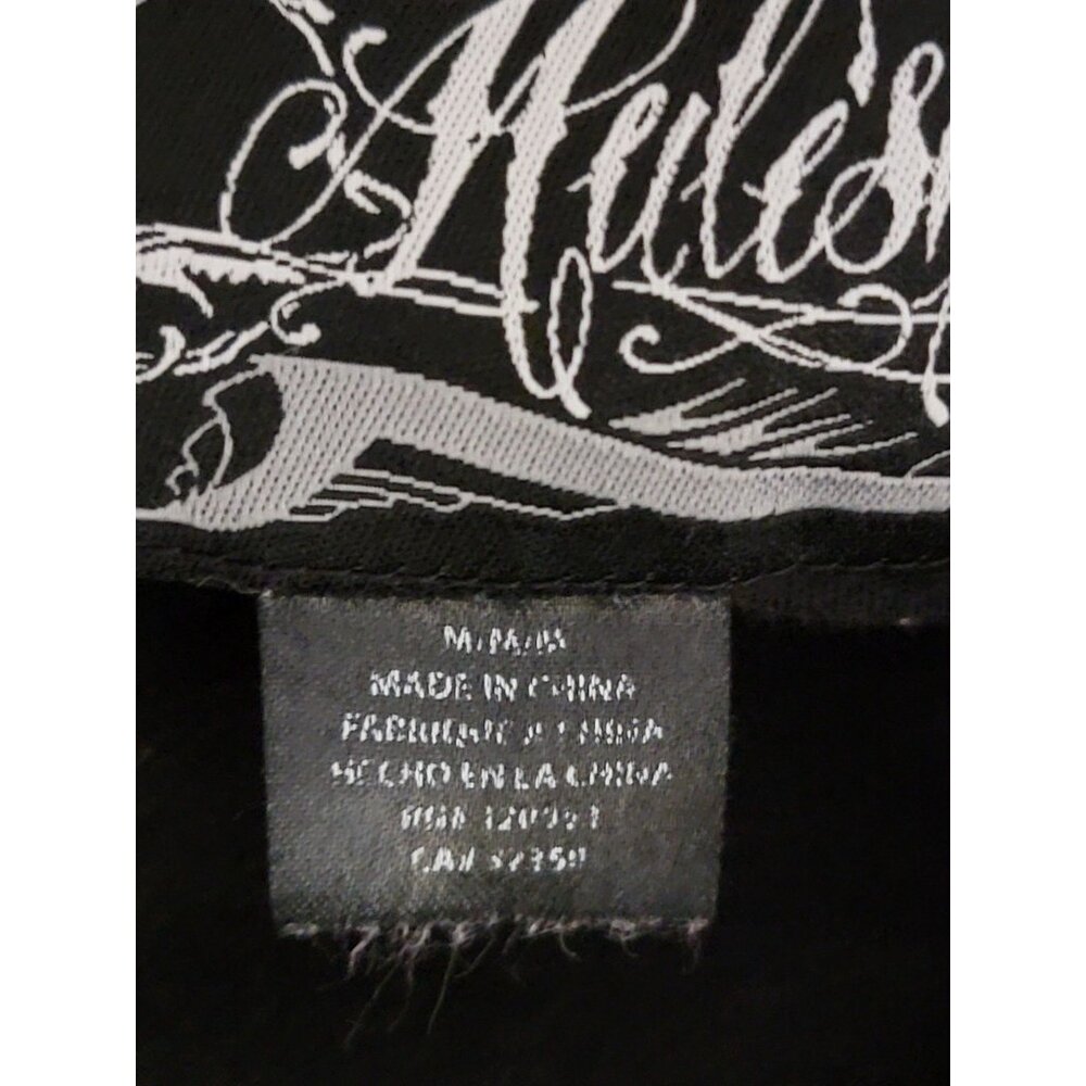 Metal Mulisha Womens Gray Hoodie Sweatshirt V-Neck Skull Graphic Size M - Picture 5 of 5